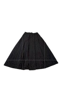 Wenger Austrian Style Black Jacquard Brocade Trachten Midi Skirt Pleated Vintage